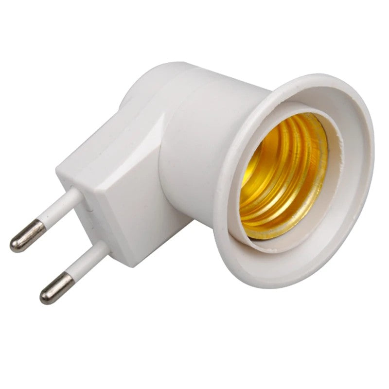 E27 EU Plug Lamp Base Light Bulb Base Socket Adapter Converter 250V 6A White Night Light With Power On Off Control Switch