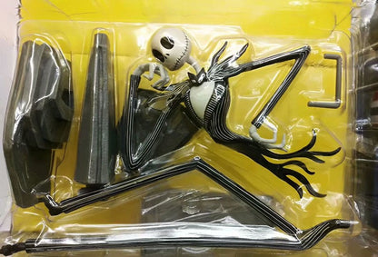 Coleção de Brinquedos 25º Aniversário: Boneco Articulado de Luxo Jack Skellington de O Estranho Mundo de Jack com Cabeças Intercambiáveis
