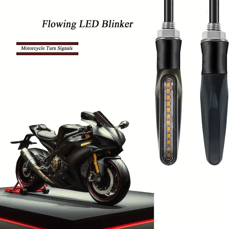 4pcs Universal Motorcycle Led Turn Signals Blinker Flowing Water Flashing Lights Stop Signal Light DRL Lamp Tail Brake Signal
