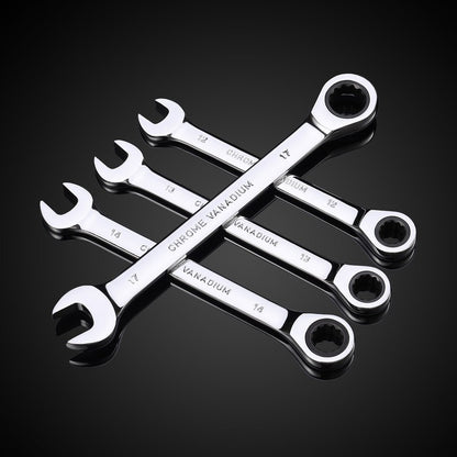 Conjunto de Chaves Catraca Métricas e Standard, Chave Combinada de 12 Pontos com Boca Fechada, Conjunto de Ferramentas para Garagem, CR-V Totalmente Polido