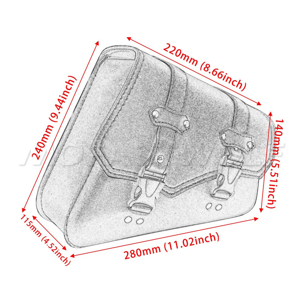 Universal Accessories Triangle Synthetic Leather Motorcycle Side Saddle Bag for Cafe Racer ATV For Harley Sportster XL 883/1200