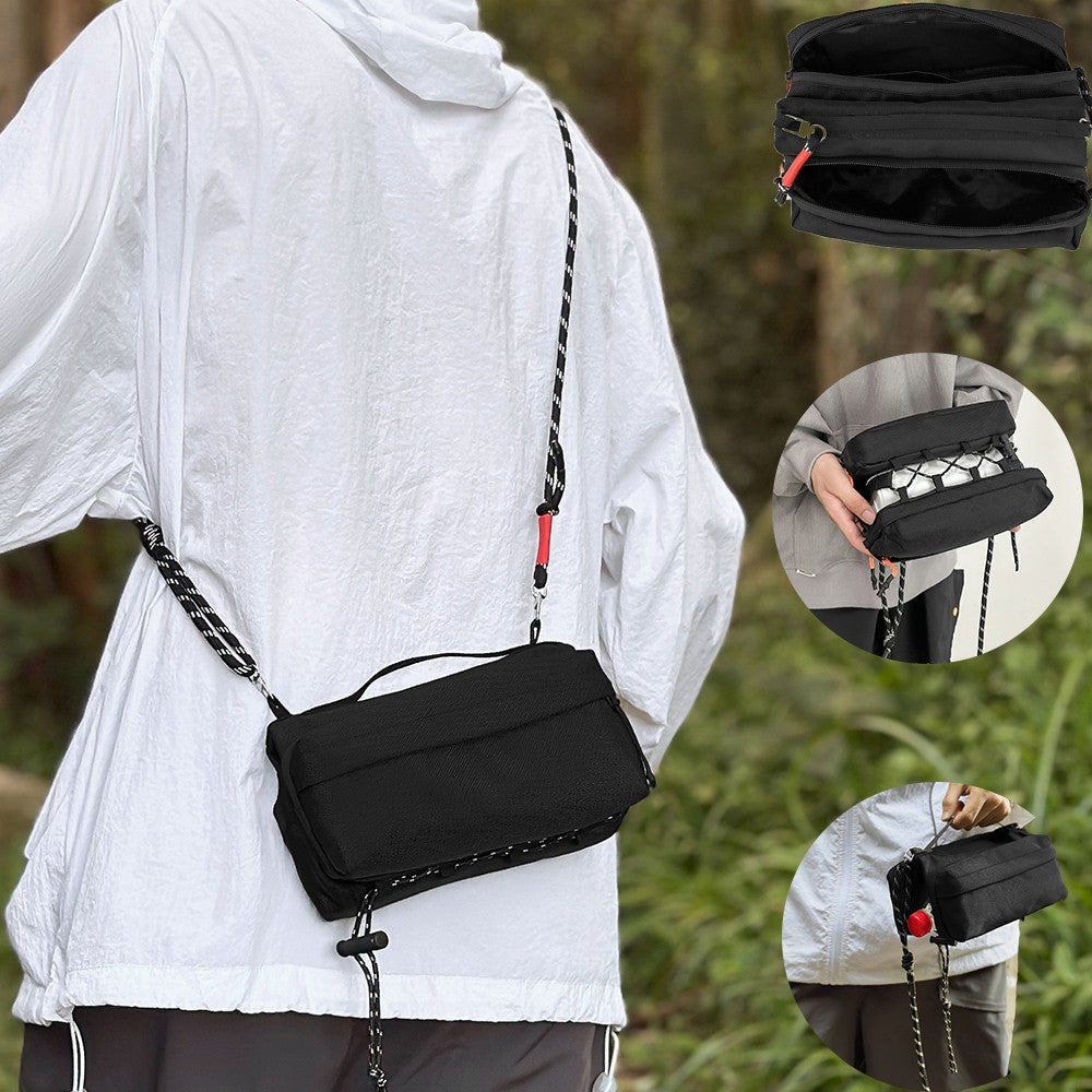 Men's Crossbody Bag, Casual Large-Capacity Daily Travel Water Bottle Umbrella Shoulder Bag, Lightweight Sports Phone Bag