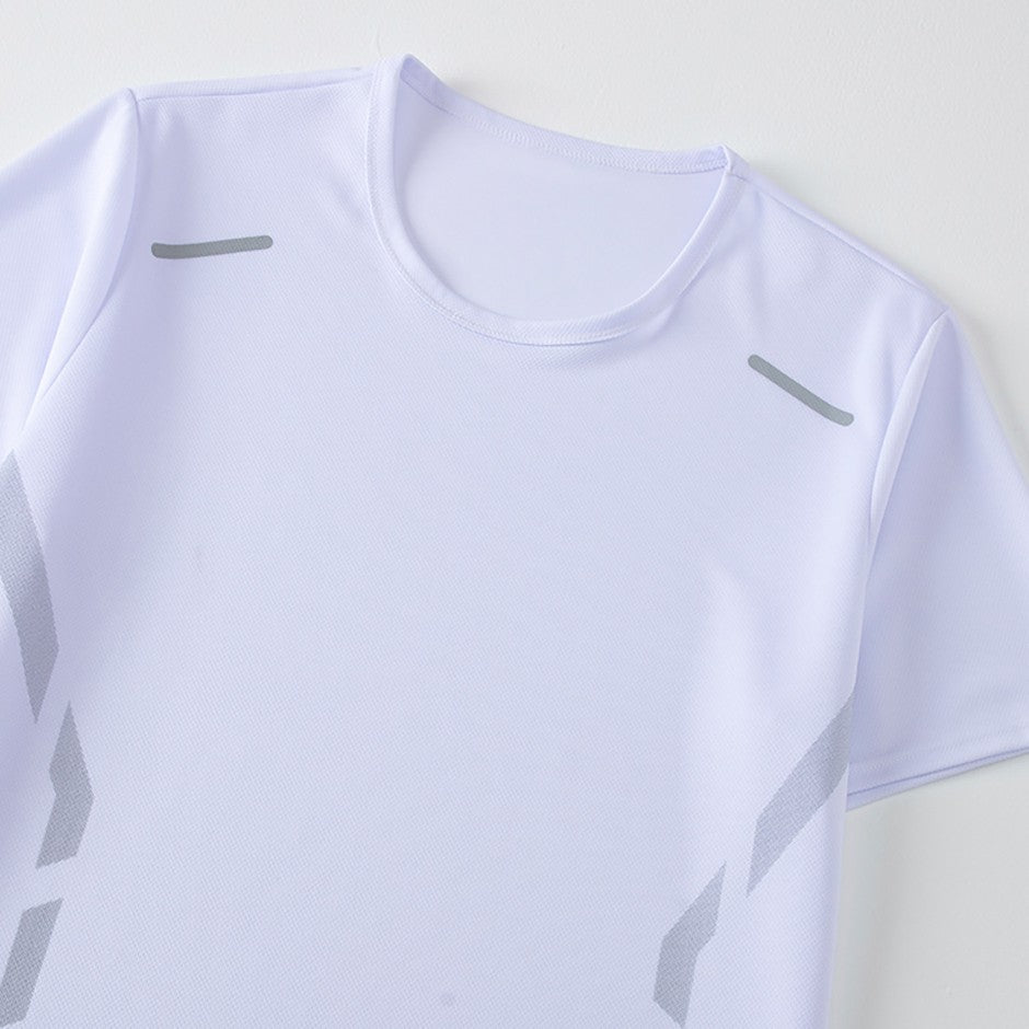 2-Piece Men's Summer Quick drying Sports Suit Loose And Breathable Short Sleeved T-shirt Running And Fitness Black Pocket Shorts