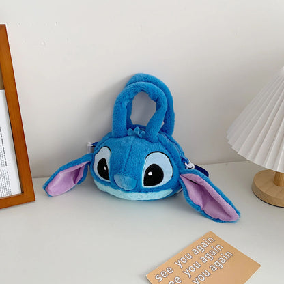 Disney Lilo & Stitch Plush Toys Kawaii Plush Messenger Bag Girl Handbag Anime Stuffed Toys Children Cartoon Plushie Soft Bag