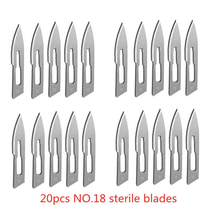 20-100pcs Carbon Steel Surgical Blades for DIY Cutting Phone Repair Carving Animal Eyebrow Grooming Maintenance Scalpel Knife