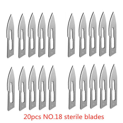 20-100pcs Carbon Steel Surgical Blades for DIY Cutting Phone Repair Carving Animal Eyebrow Grooming Maintenance Scalpel Knife