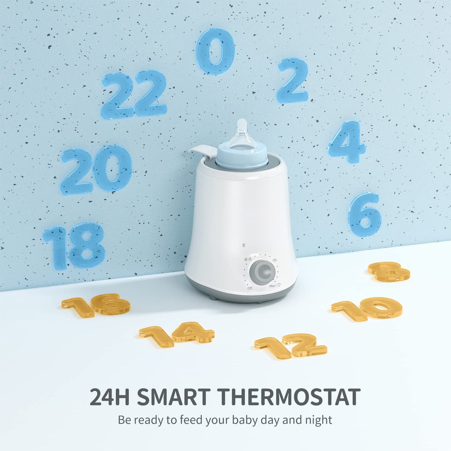 Milk Warmer Multifunctional Baby Bottle Warmer Fast Heat Auto Shut Off Food-grade PP Stainless Steel Materials US Plug