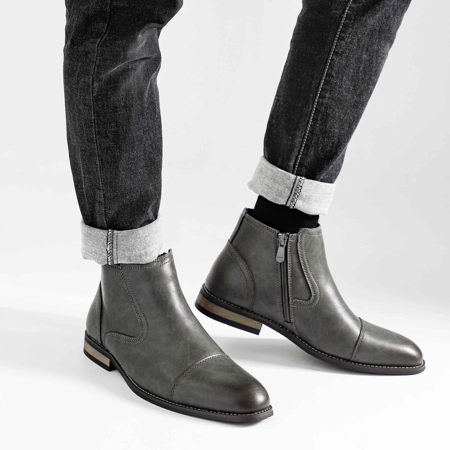 Botas Masculinas Confortáveis Moda 2025 Botas de Couro de Marca