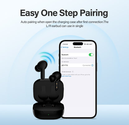 QCY T13 Wireless Smart Headphone BT5.1 TWS Earphone 4 Mic ENC HD Call Headset Touch Control Earbuds Long Standby 40H