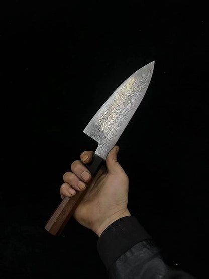 Faca Deba Aço Damasco Artesanal Lâmina Chefs Cutelo Sashimi Fatiar Carne Tynny Sushi Longquan Facas de Cozinha Ferramentas de Culinária
