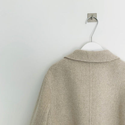 Retro Chic Autumn Winter Woolen Coat One Button Long Sve Suit Collar Waist Cinched Side Slit Warm Knitwear for Women