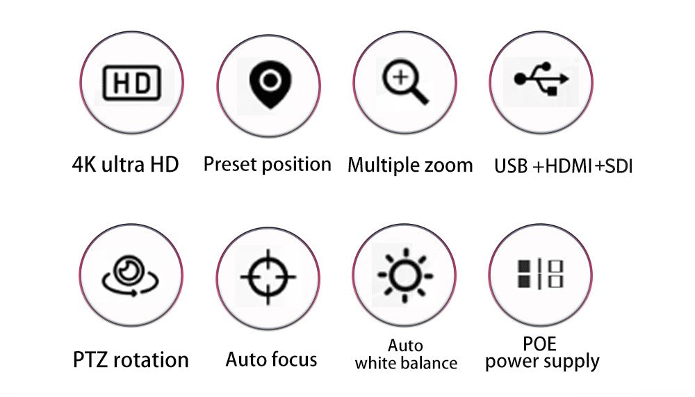 4K NDI  PTZ Camera 1-10pcs 20X Zoom Video Conference Camera for Church Business Meeting Optional 1 controller keyboard kit
