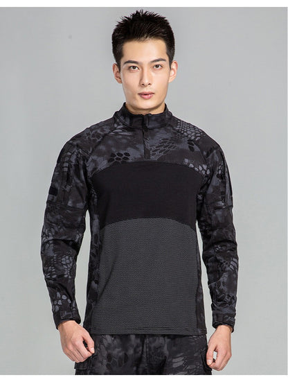 Men Outdoor New Tactical Camo Frog Shirts Wear Resistant Scratchproof Breathable T-shirt Climbing Combat Hunting Men Shirt