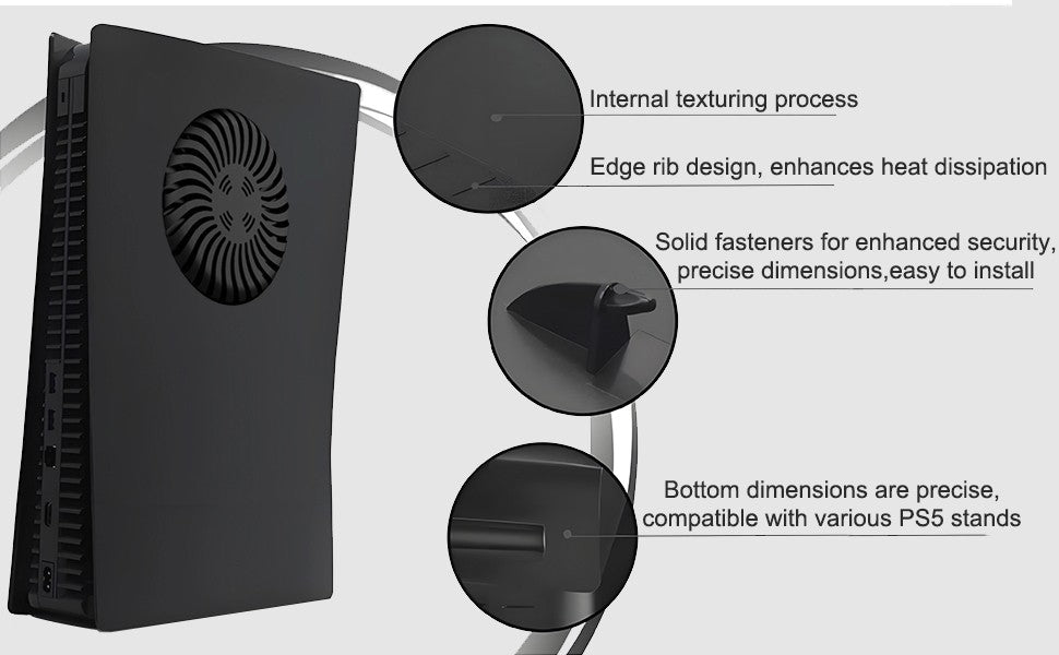 Disc Edition Faceplate with Cooling Vent Cover Shell Panels for PS5 Fat Console Protective Case Accessories for PlayStation5