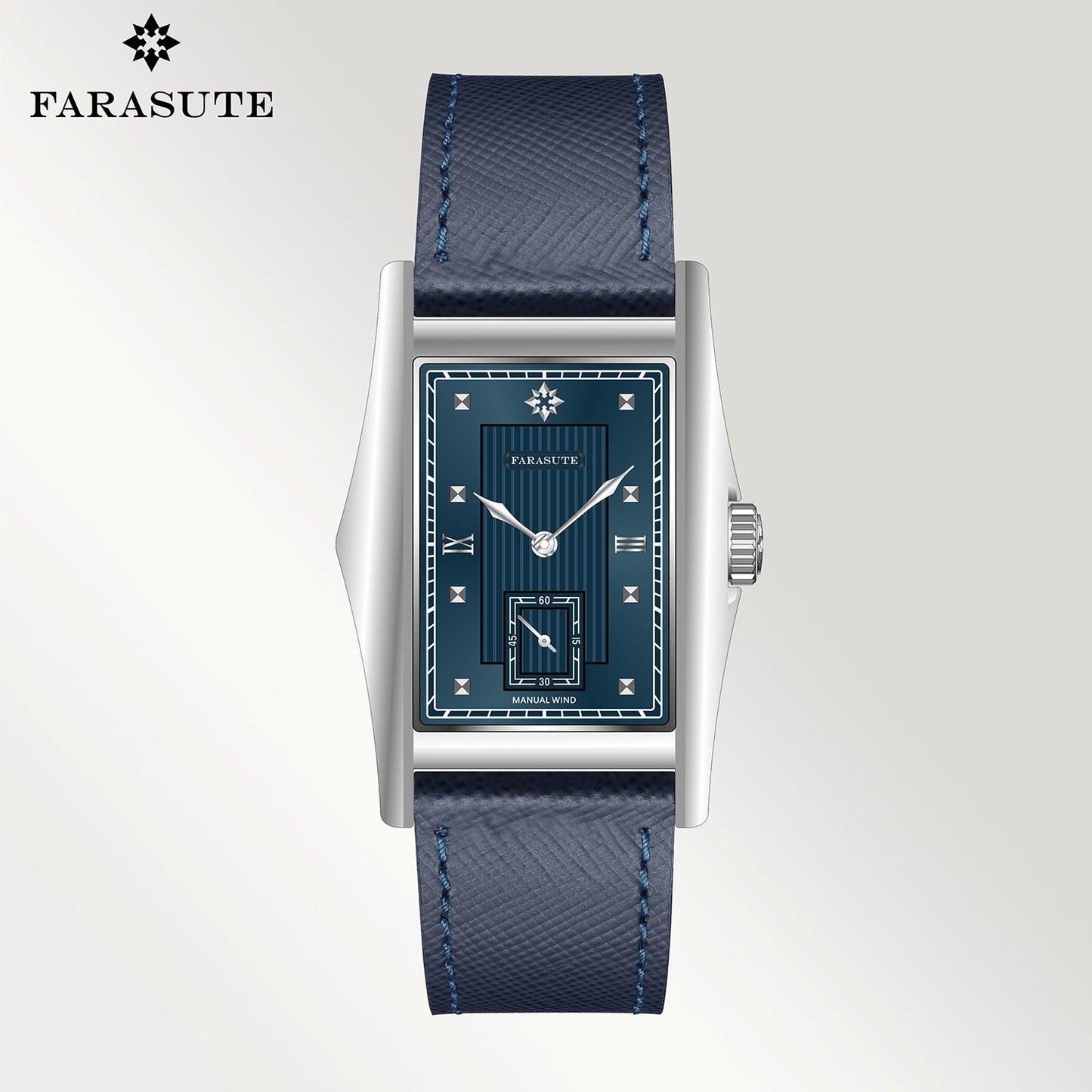 FARASUTE Creative Manual Square Customized Mechanical Movement Watch Men Luxury Sapphire Glass Small Second Wristwatches reloj