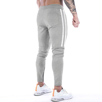 Gym Skinny Jogger Pants Men Running Sweatpants Fitness Bodybuilding Sports Pants Zip pocket Male Cotton Jogging Trousers men
