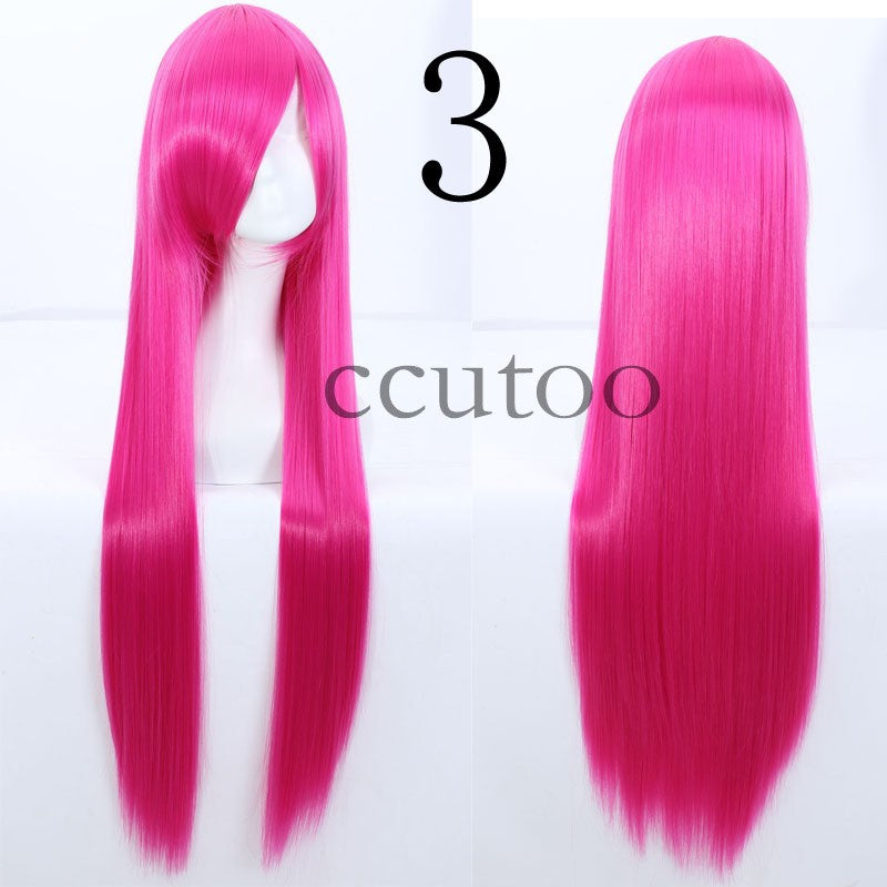 ccutoo 100cm Peruca de Cosplay Reta Sintética de Cabelo Longo de Alta Temperatura 82 Cores Disponíveis