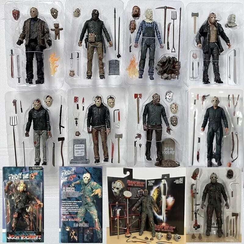 O 13º Brinquedo de Figuras NECA Sexta-Feira 13 Freddy Jason Voorhees Figura de Ação de Sangue Modelo Colecionável do Jason Presentes de Natal Halloween
