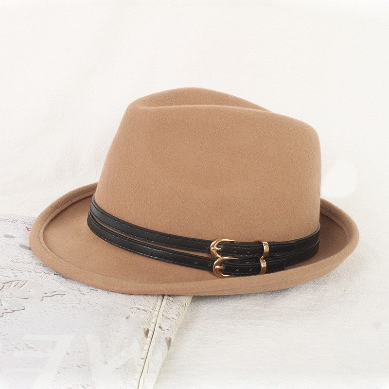 Outono Inverno Nova Moda Lã Feltro Chapéu Versão Coreana Boina Retrô Elegante Senhoras Chapéu de Jazz Aba Larga para Mulheres??