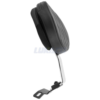 Motorcycle Adjustable Driver Rider Backrest Plug In Sissy Bar Seat Cushion Moto Pad For Harley Fatboy Heritage Softail 2007-2017