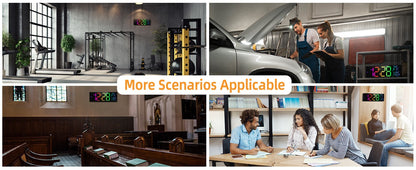 16" Large Digital Wall Clock, Big LED Display with Remote, 8 RGB Color, Alarm, DST, Temperature for Living Room, Kitchen