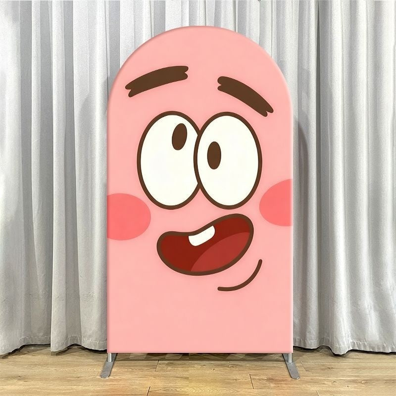 SpongeBob Squidward Patrick Arch Backdrop Cover Cartoon Party Decoration Elastic Fabric Event Photo Background Celebration Decor