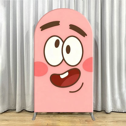 SpongeBob Squidward Patrick Arch Backdrop Cover Cartoon Party Decoration Elastic Fabric Event Photo Background Celebration Decor