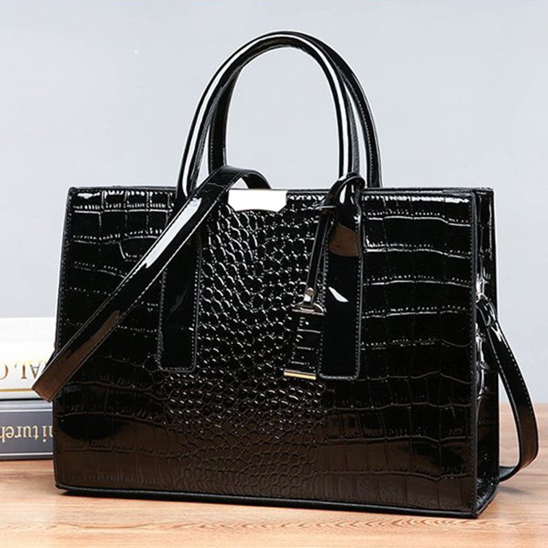 Luxury Handbags Alligator Designer PU Patent Leather Crossbody Bag For Women Tote Retro Ladies Messegner Shoulder Bag Bolsa