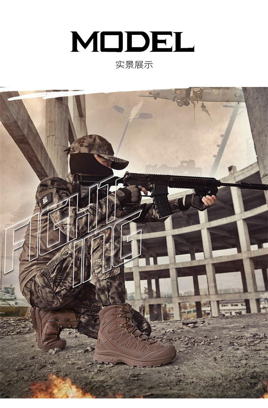 High Top Waterproof Men's Tactical Boots Hiking Shoes Large Size 47 Outdoor Sneakers Hiking Boots Non Slip Motorcycle Boots Men