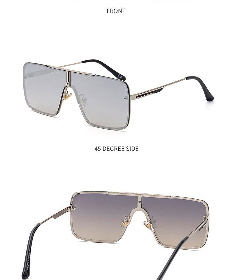 Óculos de sol quadrados oversized para homens, armação grande, 2025, design de marca de luxo, armação de metal, óculos de sol masculinos, óculos retrô