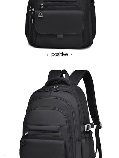 Mochila Multi-camadas Impermeável e Estilosa Oxford de Grande Capacidade Simples para Estudantes, Viajantes e Uso Diário