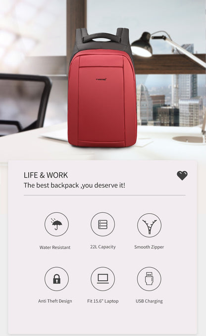 Tigernu Waterproof Anti Theft Female Mochila 15.6inch Laptop Backpack USB Backpacks Fashion Travel School Bag Backpack For Women