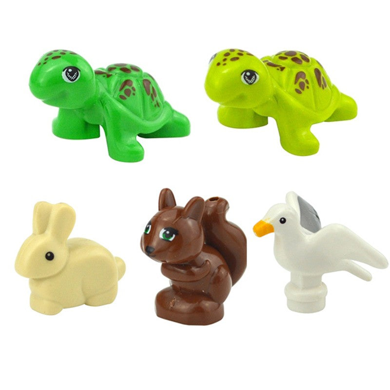 Creative DIY Model cute little Animal MOC Brick Building Blocks Pet Zoo Dog Duck Tortoise Penguin Cat Pig Bird Rabbit Toys