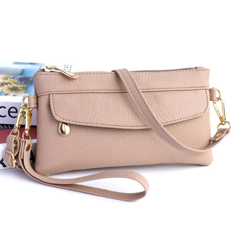 Portable Wallet PU Leather Hangbag Female Long Clutch Purses Coin Pocket Ladies Single Shoulder Crossbody Bag Money Bag