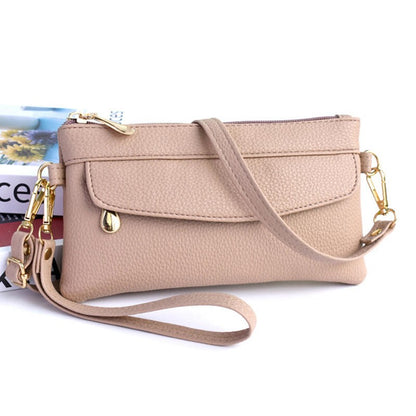Portable Wallet PU Leather Hangbag Female Long Clutch Purses Coin Pocket Ladies Single Shoulder Crossbody Bag Money Bag
