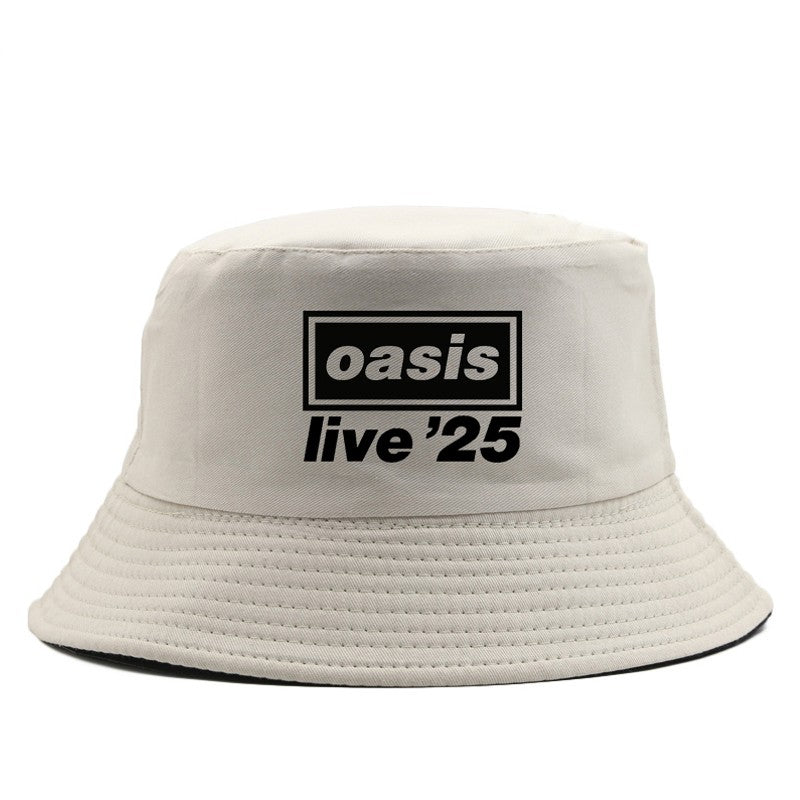 OASIS New 2025 Printed Cotton Bucket Hat Men Women Party Music Outdoor Fashion Panama Fisherman Hat Sun Beach Hat Wholesale