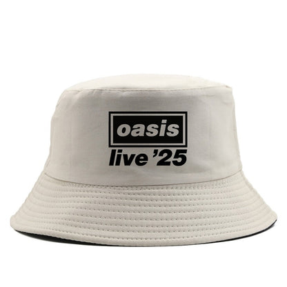OASIS New 2025 Printed Cotton Bucket Hat Men Women Party Music Outdoor Fashion Panama Fisherman Hat Sun Beach Hat Wholesale