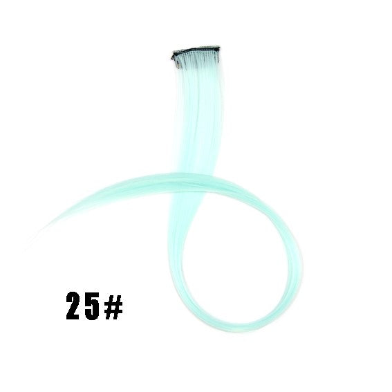 Mega Hair Tic Tac Sintético 55 cm Longo Colorido Liso Peças de Cabelo Sintéticas para Uso Diário Festas