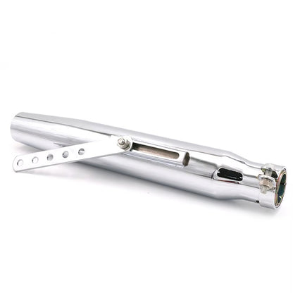 Black Silver Universal Motorcycle Cafe Racer Exhaust Pipe with Sliding Bracket Muffler For Harley Cafe Racer Custom