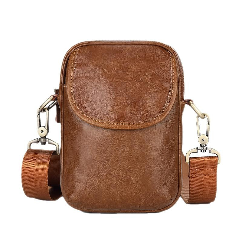 New Men's Cow Leather Crossbody Bag Man Shoulder Bag Casual Male Small Simple Bag For Men