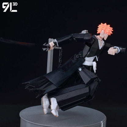 9L3D Lucky13 Titan 13 Ichigo Kurosaki Anime Action Figure Dummy 13 Espada Posável Máscara Oca Modelo Decoração Surpresa de Aniversário