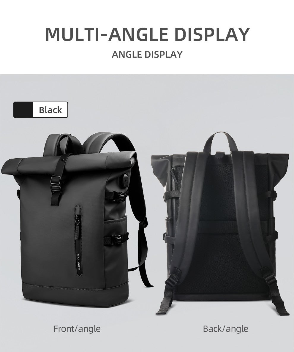 Mochila de Viagem Expansível HK Masculina Grande Capacidade À Prova D'Água Bolsa para Laptop de 15,6" Mochila de Caminhada Ciclismo com Porta USB