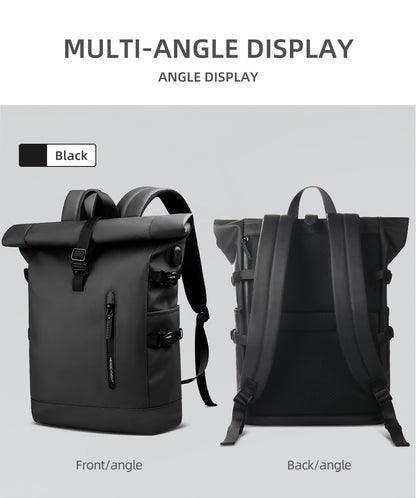 Mochila de Viagem Expansível HK Masculina Grande Capacidade À Prova D'Água Bolsa para Laptop de 15,6" Mochila de Caminhada Ciclismo com Porta USB