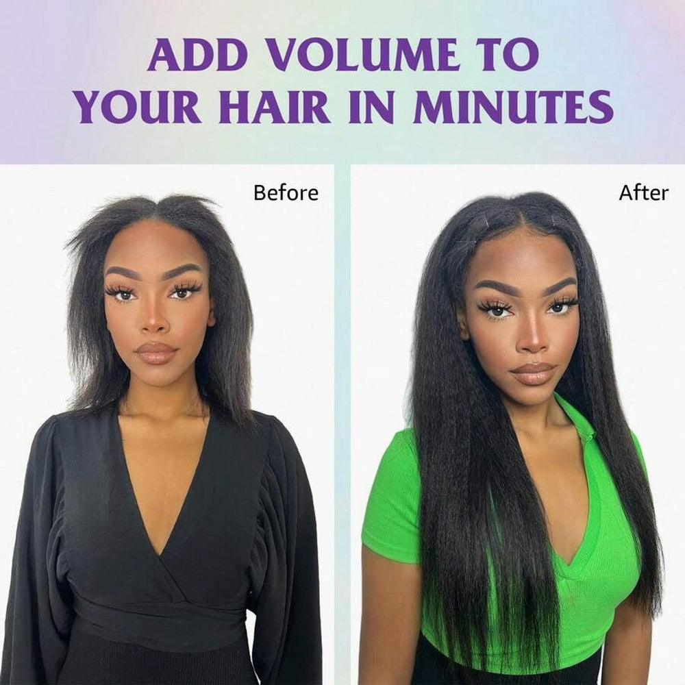 Aplique Kinky Straight 8 Peças 100g Kinky Straight Cabelo Humano Real Brasileiro Remy Aplique de Cabelo Humano para Mulheres
