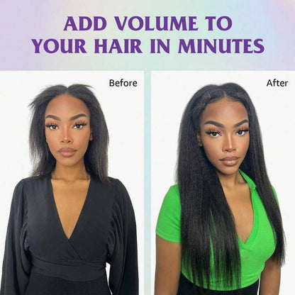Aplique Kinky Straight 8 Peças 100g Kinky Straight Cabelo Humano Real Brasileiro Remy Aplique de Cabelo Humano para Mulheres
