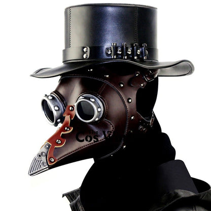 Halloween Plague Doctor Mask Steampunk Gothic Bird Beak Props for Party Carnival Cosplay Costumes Masquerade