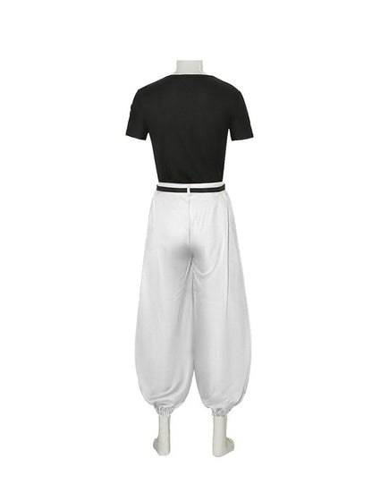 Jujutsu JJK Manga Anime Fushiguro Toji Satoru Gojo Cosplay Costume Wig T-shirt Pants Rose Net Halloween Christmas stage costume