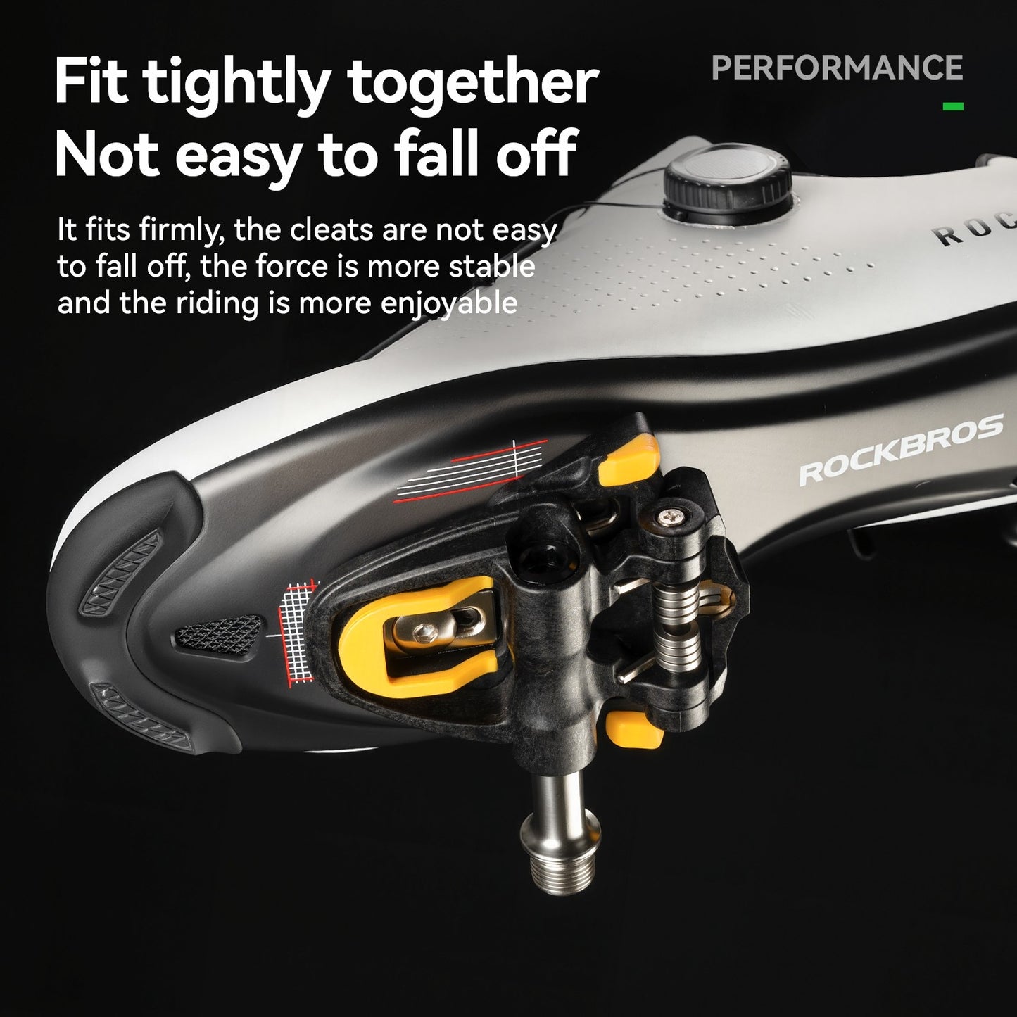 ROCKBROS Bicycle Pedals Lightweight Carbon Fiber Self-Locking Pedals With Cleats SPD Waterproof Sealed Bearing Road Bike Pedals