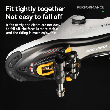 ROCKBROS Bicycle Pedals Lightweight Carbon Fiber Self-Locking Pedals With Cleats SPD Waterproof Sealed Bearing Road Bike Pedals