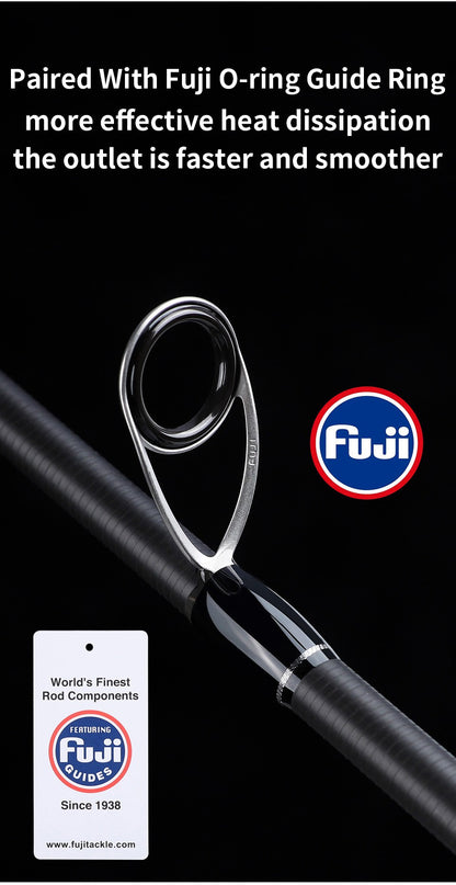 Vara de Pesca LINNHUE TS Fuji Guide Lure Rod 1.68-2.7m 2/3 Seções Fibra de Carbono Leve Vara de Spinning Vara de Baitcasting Haste de Presente Capa de Vara